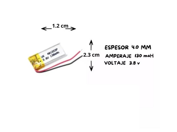 &u+ BATERIA AURICULAR DRON PARLANTE 3.8V 130MHA 401223